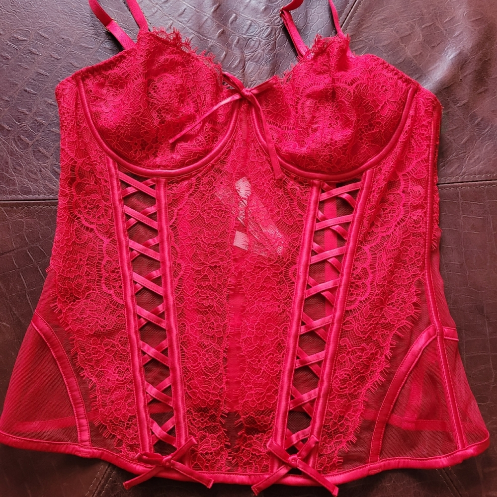 Victoria Secret Red Corset Top size L